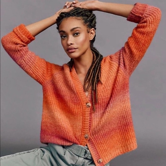 Anthropologie Sweaters - Anthropologie Maeve Hallie Space-Dyed Cardigan Sweater Ombre Medium